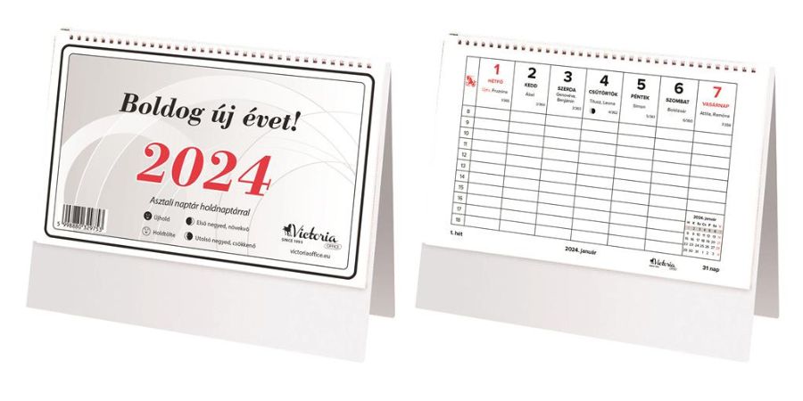 2024-es asztali naptár (kicsi) mely a legnépszerűbb az irodai haszálatra